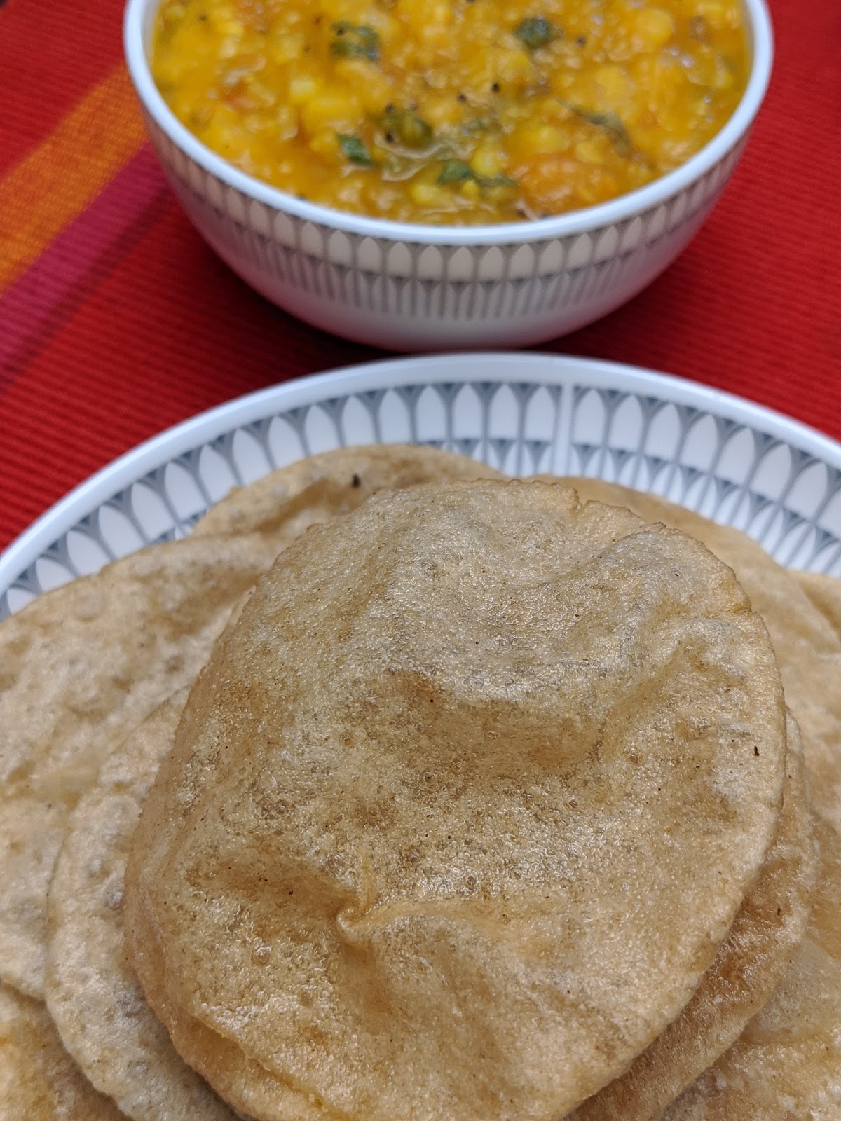 Poori Deep fried Bread with wheat flour
