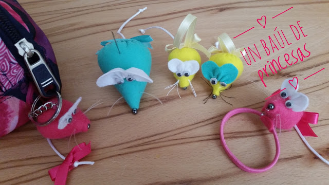 Llaveros, coleteros, broches y alfileteros en forma de ratón Llaveros, coleteros, broches y alfileteros en forma de ratón
