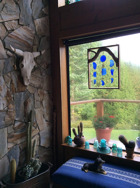 Coast Chimes framed glass with driftwood