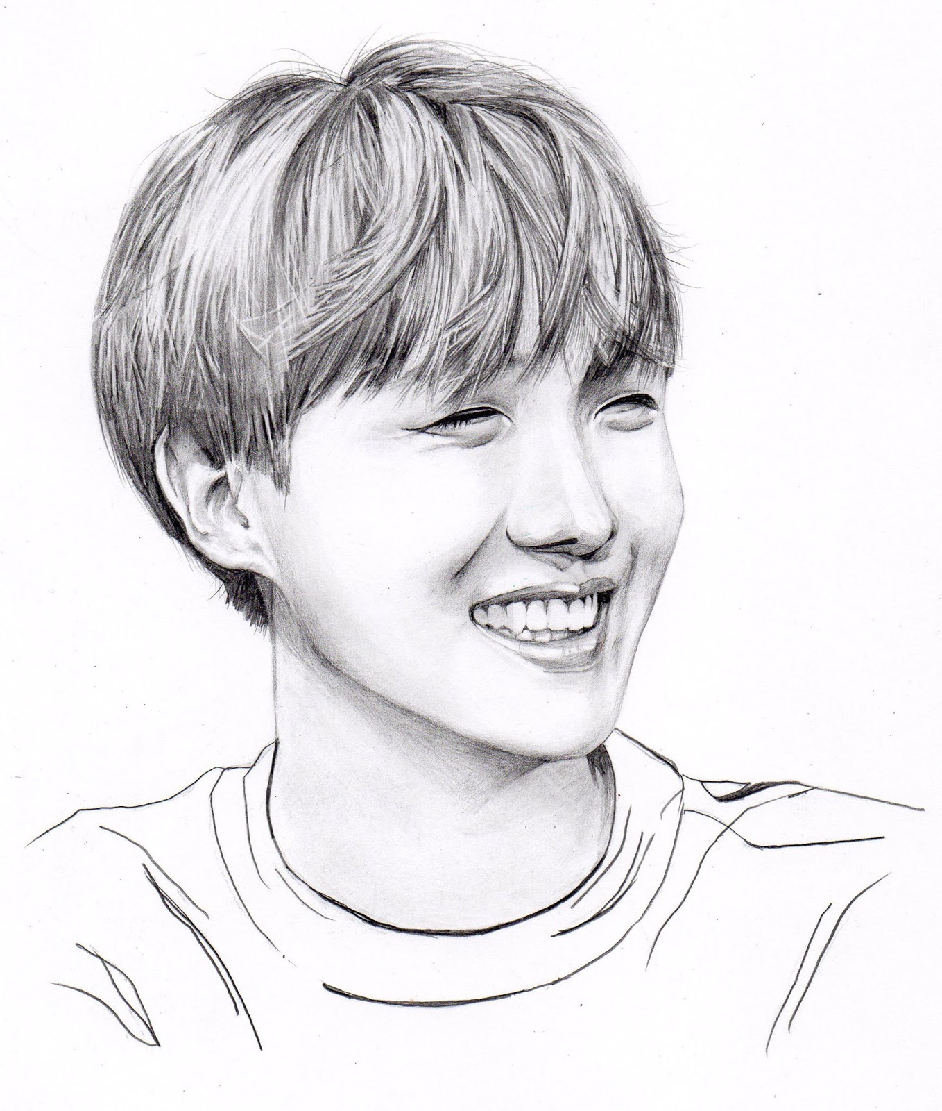 NAMIL ART Pencil Portrait Drawing BTS J HOPE K Pop Pencil