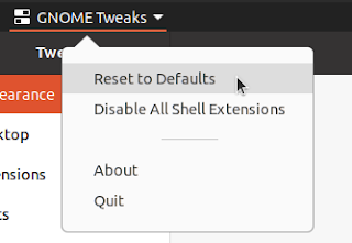 GNOME Tweaksでリセット