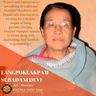 Langpoklakpam  Subadani Devi - Padma Shri Winner 2018