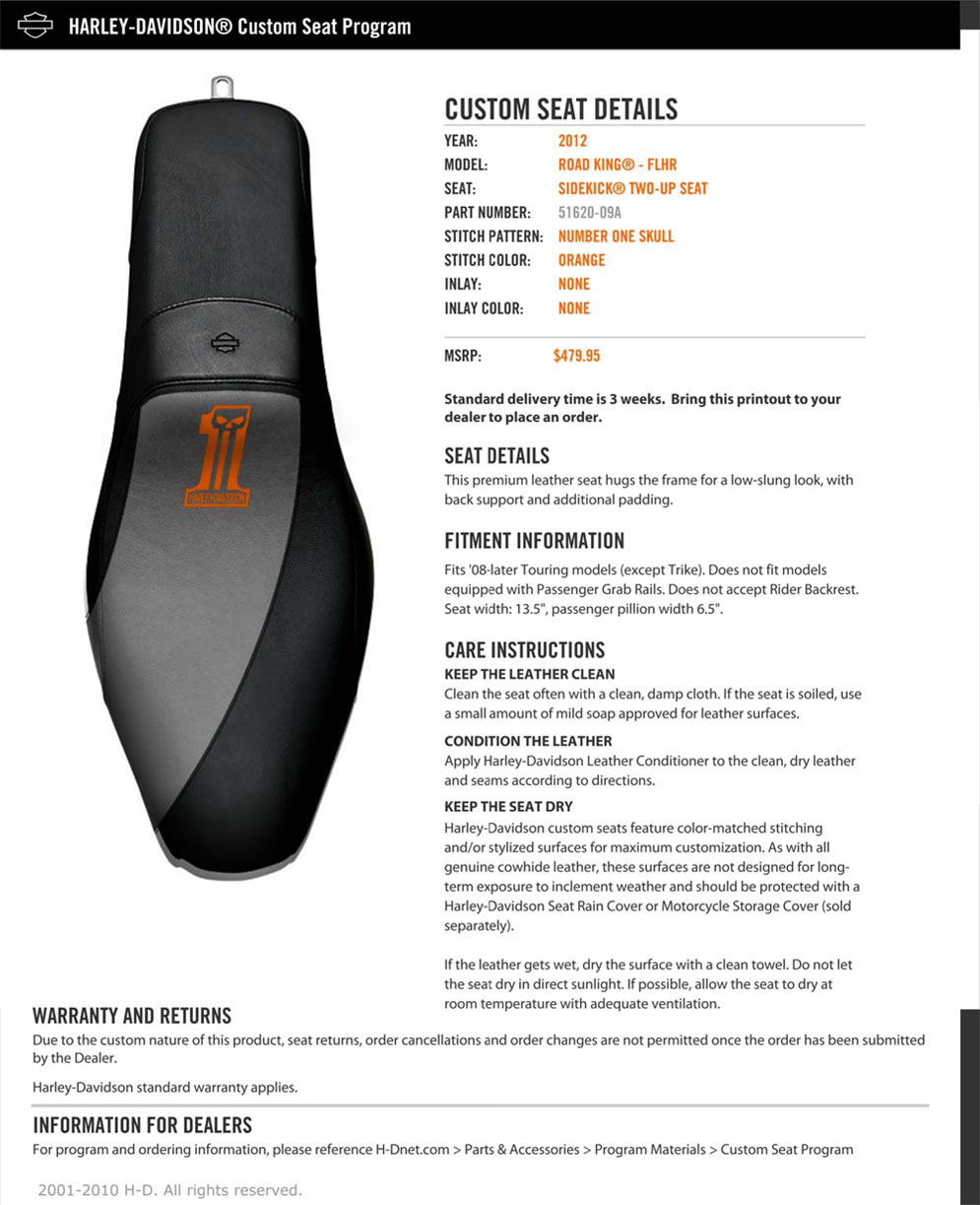 Harley Davidson Seat Fitment Chart
