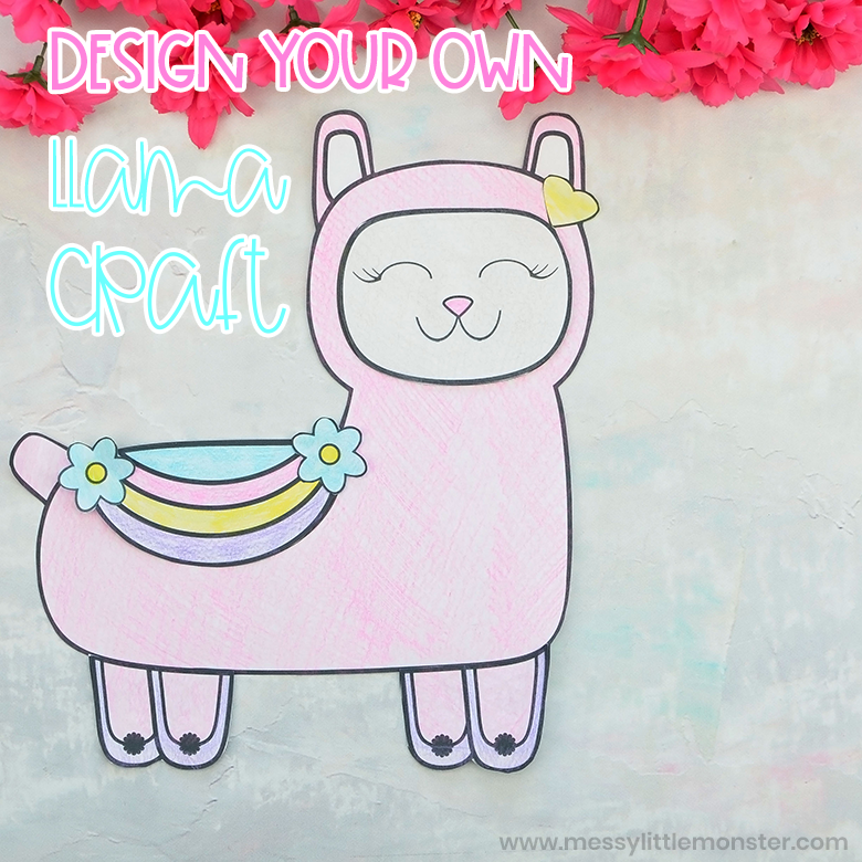 Build your own llama coloring craft