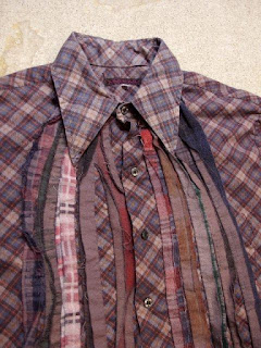 REBUILD BY NEEDLES "Ribbon Flannel Shirt - Indigo Dye & Black Dye" Fall/Winter 2015 SUNRISE MARKET