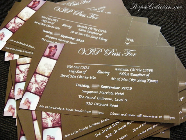 offset wedding card, concert ticket, photo strip, instagram, polaroid, handmade, sticker, wedding favour, singapore, marriott hotel