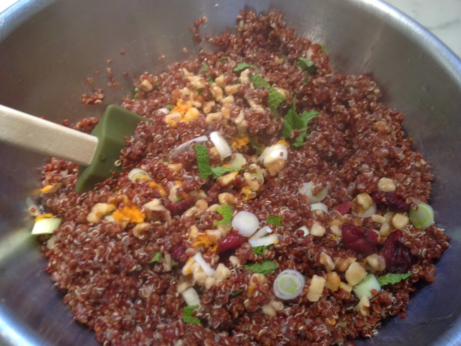The Full Plate Blog cranberry walnut quinoa salad with orange vinaigrette