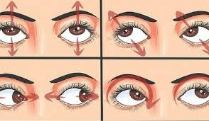 Imagen de ojos realizando los ejercicios oculares.