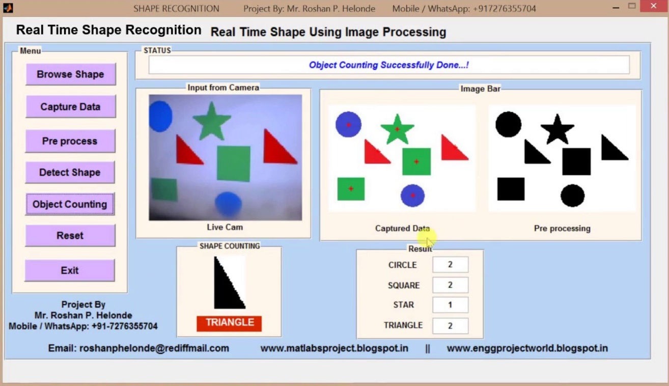 Shape Recognition Using Image Processing Matlab Project with Source