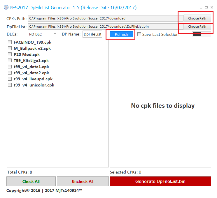 Cara Setting File Cpk Pes 2017 Menggunakan Dpfilelist Generator 1 5 Teknisi Serba Bisa