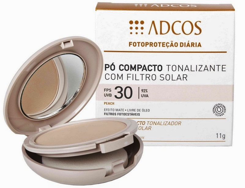Pó facial compacto tonalizante com filtro solar - ADCOS | Cabelo Beleza ...