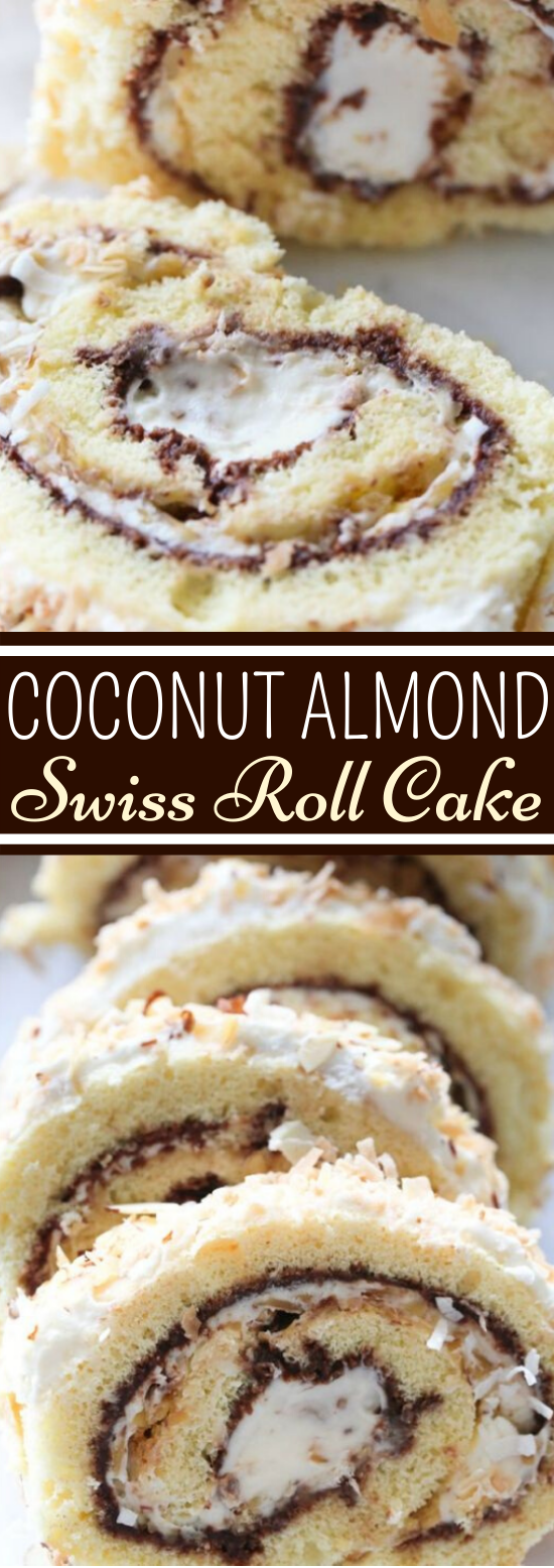 Coconut Almond Swiss Roll Cake #cake #recipes