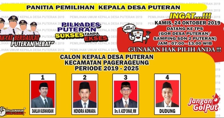 Download Contoh Spanduk Sosialiasi Calon Kepala Desa Pilkades 2019
