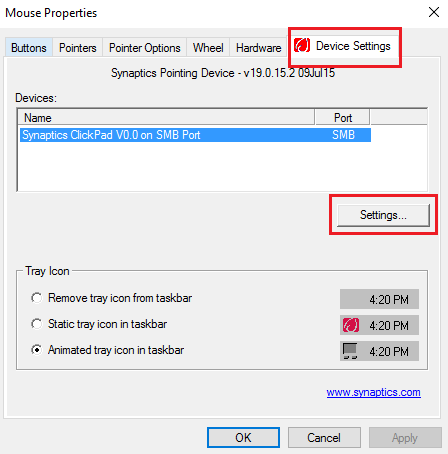 Restablecer la configuración del panel táctil