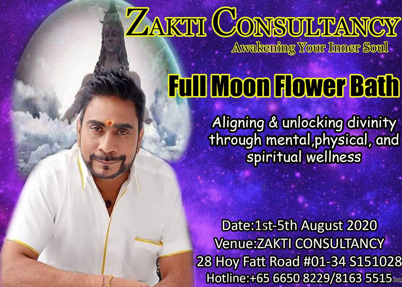 Zakti Full Moon Flower Bath 1st till 5th August 2020