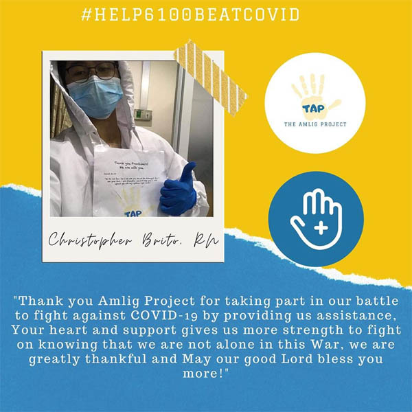 The Amlig Project, Batch 2007, Trinity Christian School, fund raising, Bacolod City, Christian school, Christian values, healthcare workers, medical frontliners, Covid-19, Covid-19 warriors, PPE, N95 face mask, surgical mask, alcohol, doctors, nurses, bayanihan, Negros Occidental, alumni, Trinity Christian School alumni, nurse