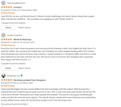 Saregama Carvaan Mini Kids Review from Amazon Customer