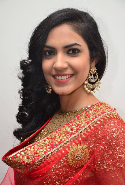 Ritu Varma Long Hair In Indian Traditional Red Dress 44