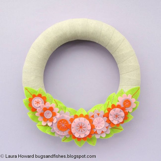 Felt Spring Flowers Wreath Tutorial