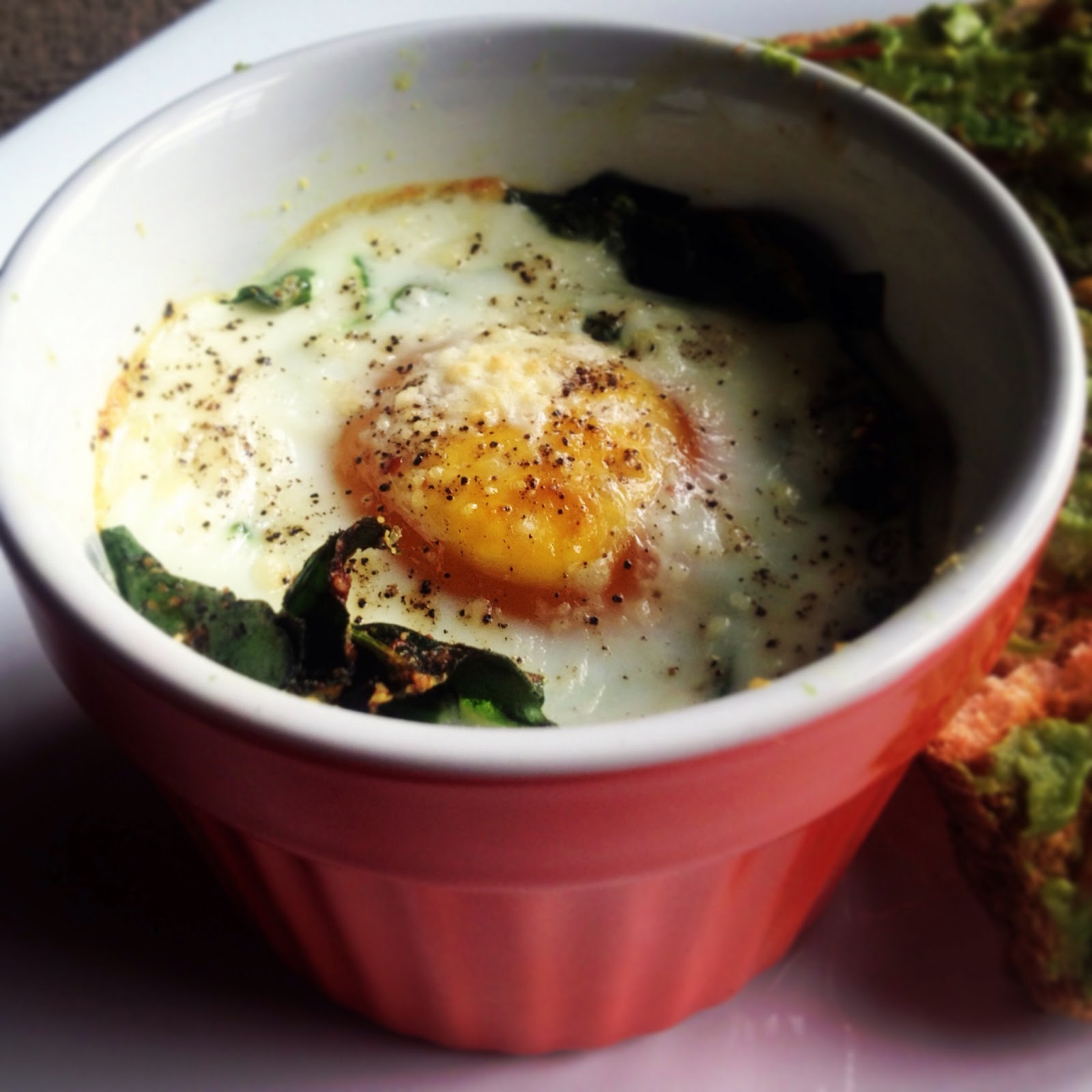 Twisted Cooking Creamy Spinach Egg Pot with Guacamole Fingers