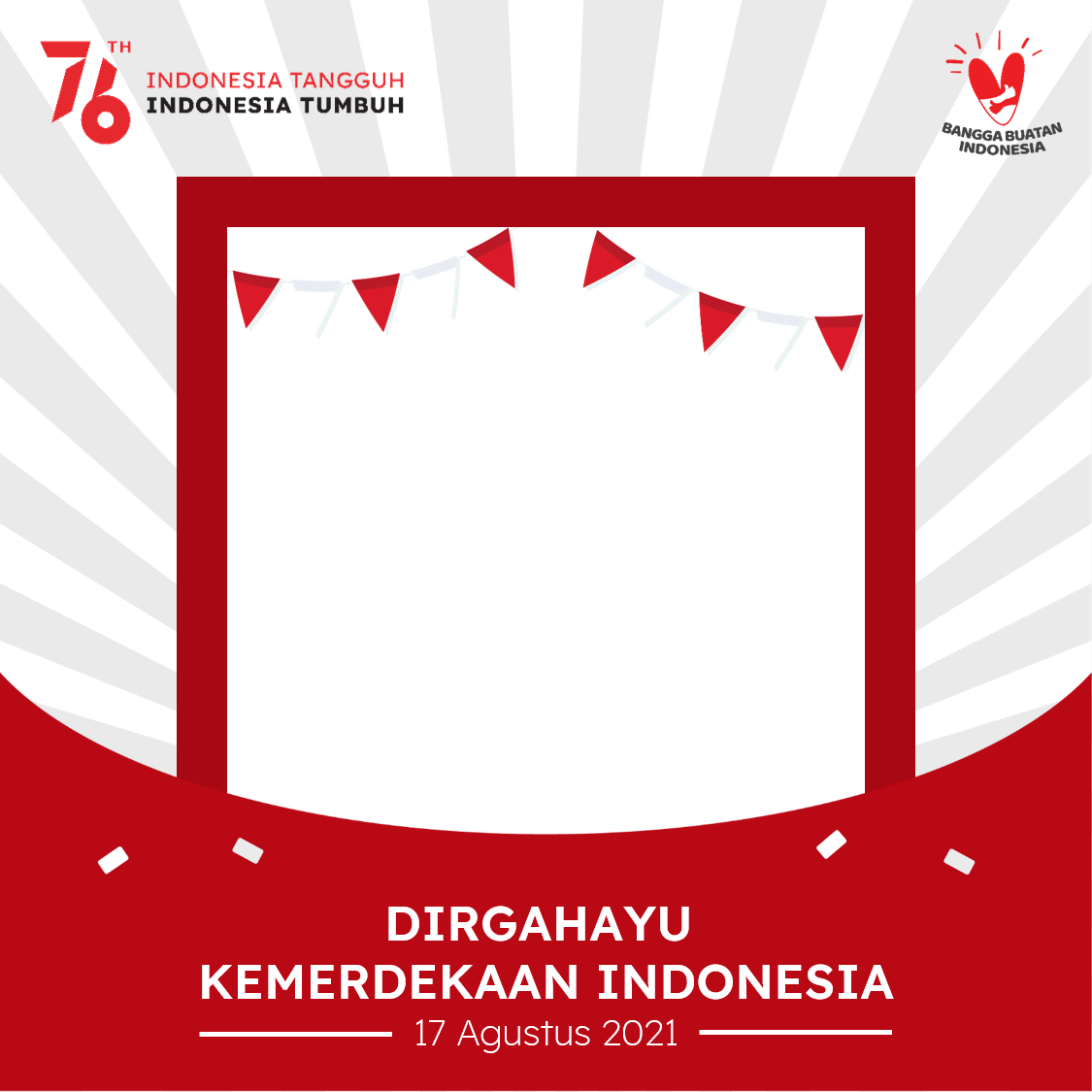 Frame Bingkai Foto Twibbon Hari Kemerdekaan Indonesia 2021 PNG