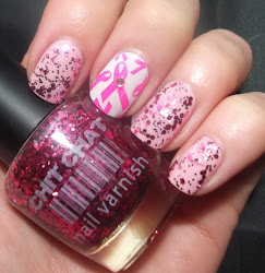 cancer nail awareness breast pink nails pinktober glitter lou perfectly polished w7 sparkle sheer