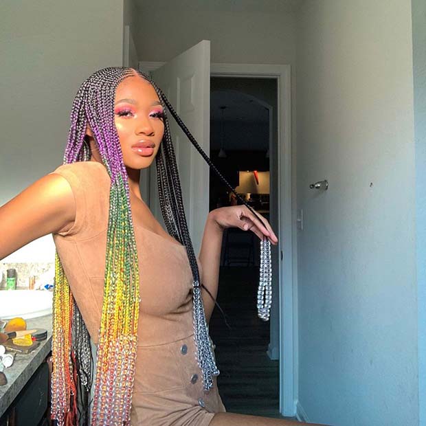 Long Knotless Box Braids With Clear Beads - bmp-name