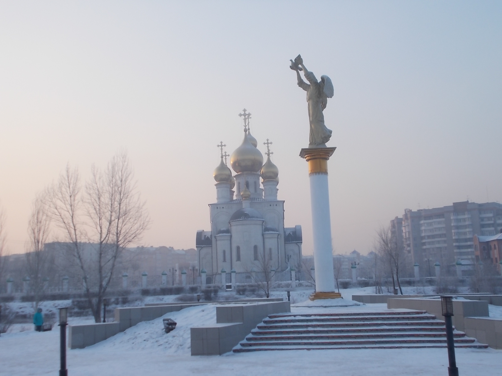 Преображенский храм Абакан зимой