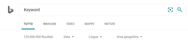 keyword motore di ricerca Bing