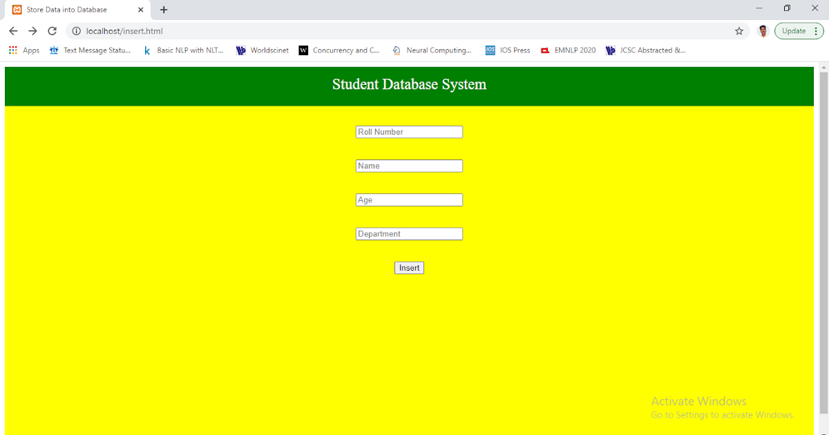 WEB DESIGN Storing Data into a Database