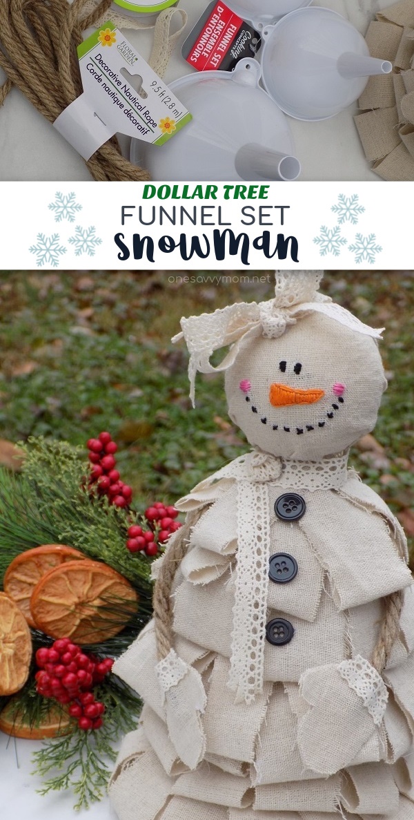 One Savvy Mom ™ NYC Area Mom Blog DIY Dollar Tree Funnel Set Snowman