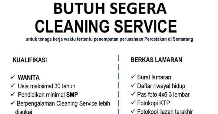 Lowongan Kerja Cleaning Service Wanita - PT. Mitra Care ...
