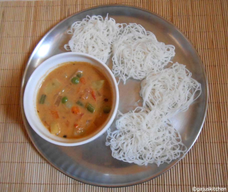Idiyappam with Vegetable Stew Gajus kitchen