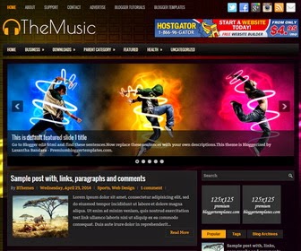 The Music Blogger Template | Blogger Templates Gallery