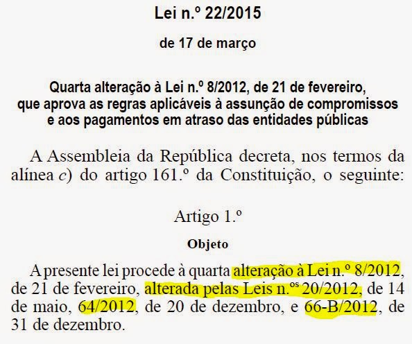 Lei 22/2015 de 17 de março