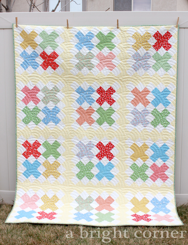 A Bright Corner Cross Stitch Quilt finish!