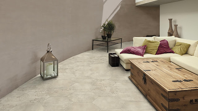 Living room tiles design with Cement and resins finish tiles Icon collection