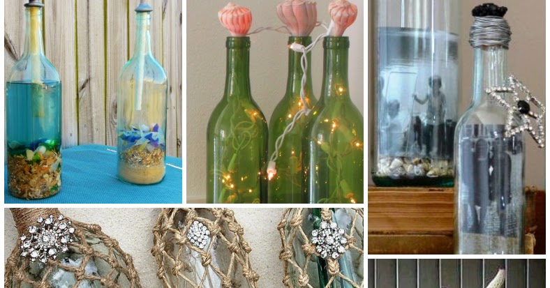 18 Decorating Ideas With Bottles Recycling Bottles Decorative Coastal Coastal Decor Ideas Interior Design Diy Shopping