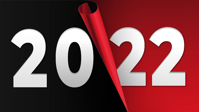 2022 new year black red background
