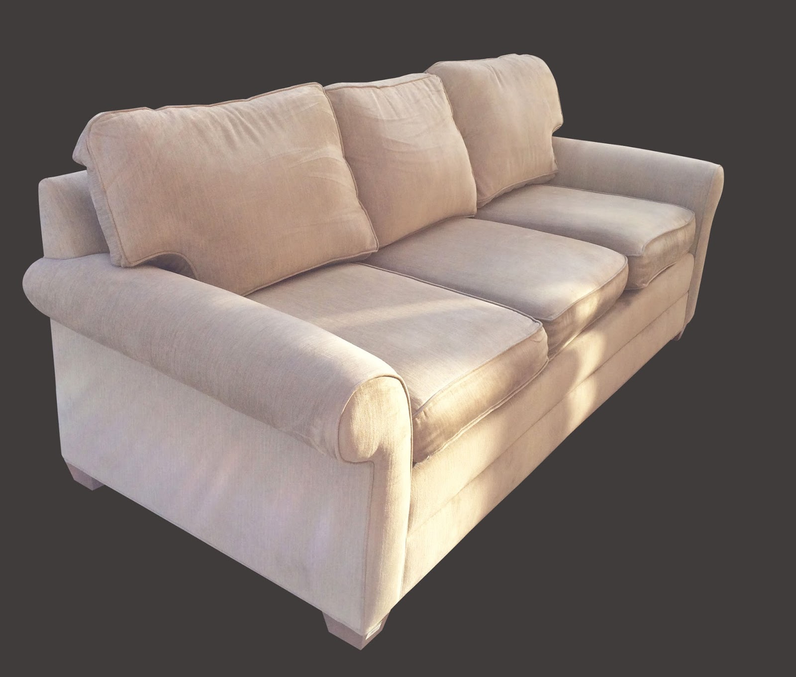 Uhuru Furniture & Collectibles Beige Microfiber Sofa by Ethan Allen