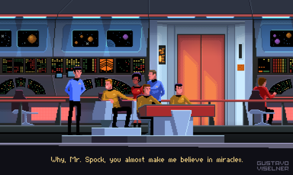 As incríveis pixel arts com cenas de filmes e séries de Gustavo Viselner - Jornada nas Estrelas (Star Trek) Gustavo Viselner ilustrações pixel art filmes tv referências Jornada nas Estrelas (Star Trek)