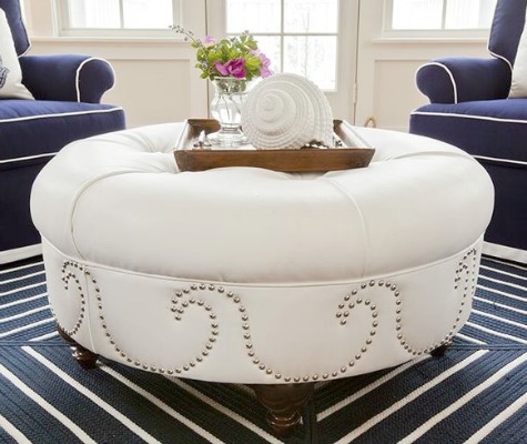 Wave Nailhead Ottoman