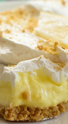 Lemon Cheesecake Pudding Dessert - Family Meal Recipes