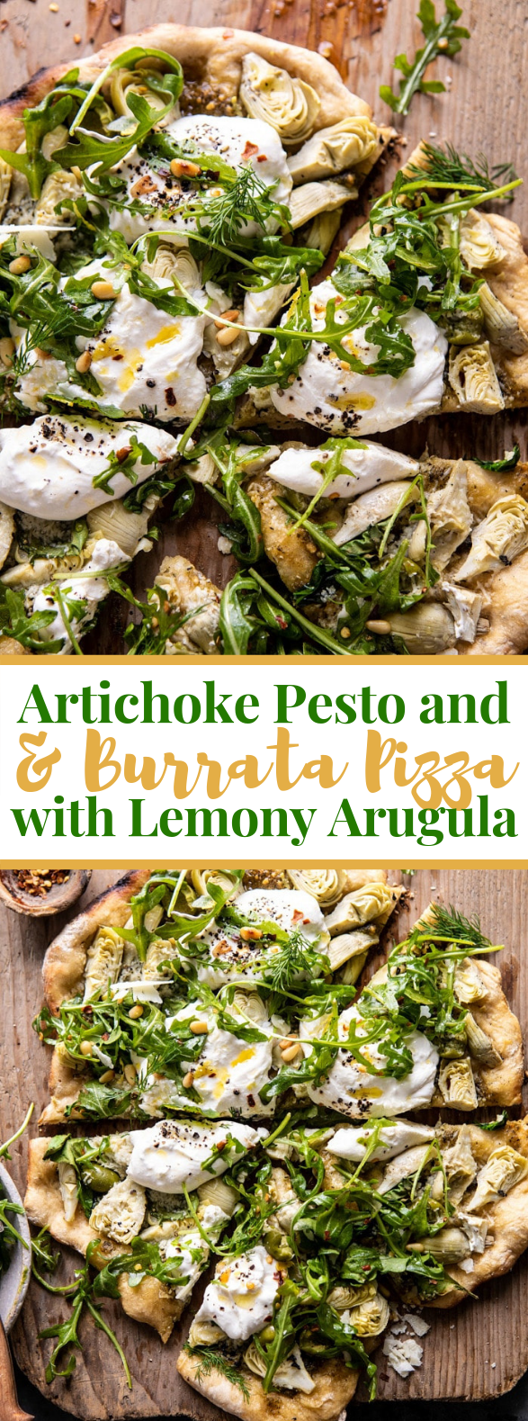 Artichoke Pesto and Burrata Pizza with Lemony Arugula #vegetarian #veggies Artichoke Pesto and Burrata Pizza with Lemony Arugula #vegetarian #veggies