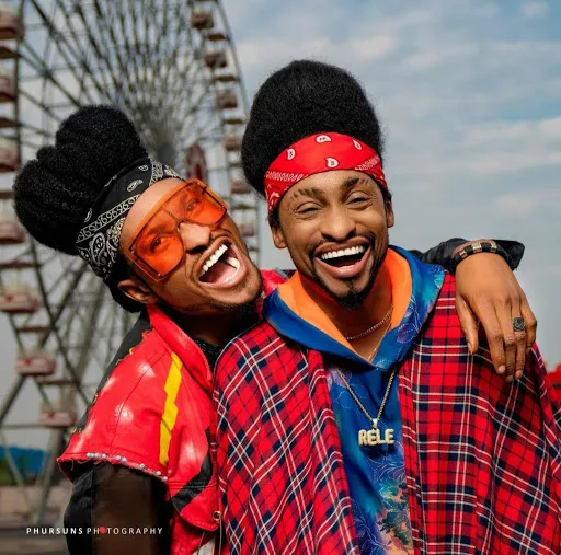 "Time to start questioning our parents" Denrele says as he meets and poses with his doppelganger (photos)