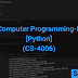 Computer Programming–II (b) (Python) (CS-4006)