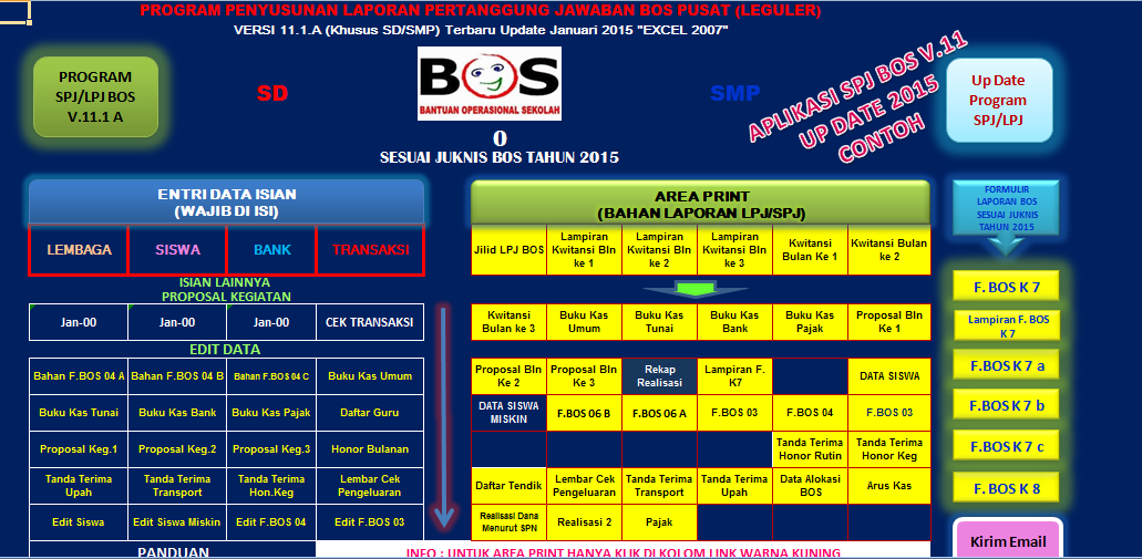 APLIKASI SPJ BOS VERSI 11.1.A SEMUA JENJANG SD,SMP,MTs
