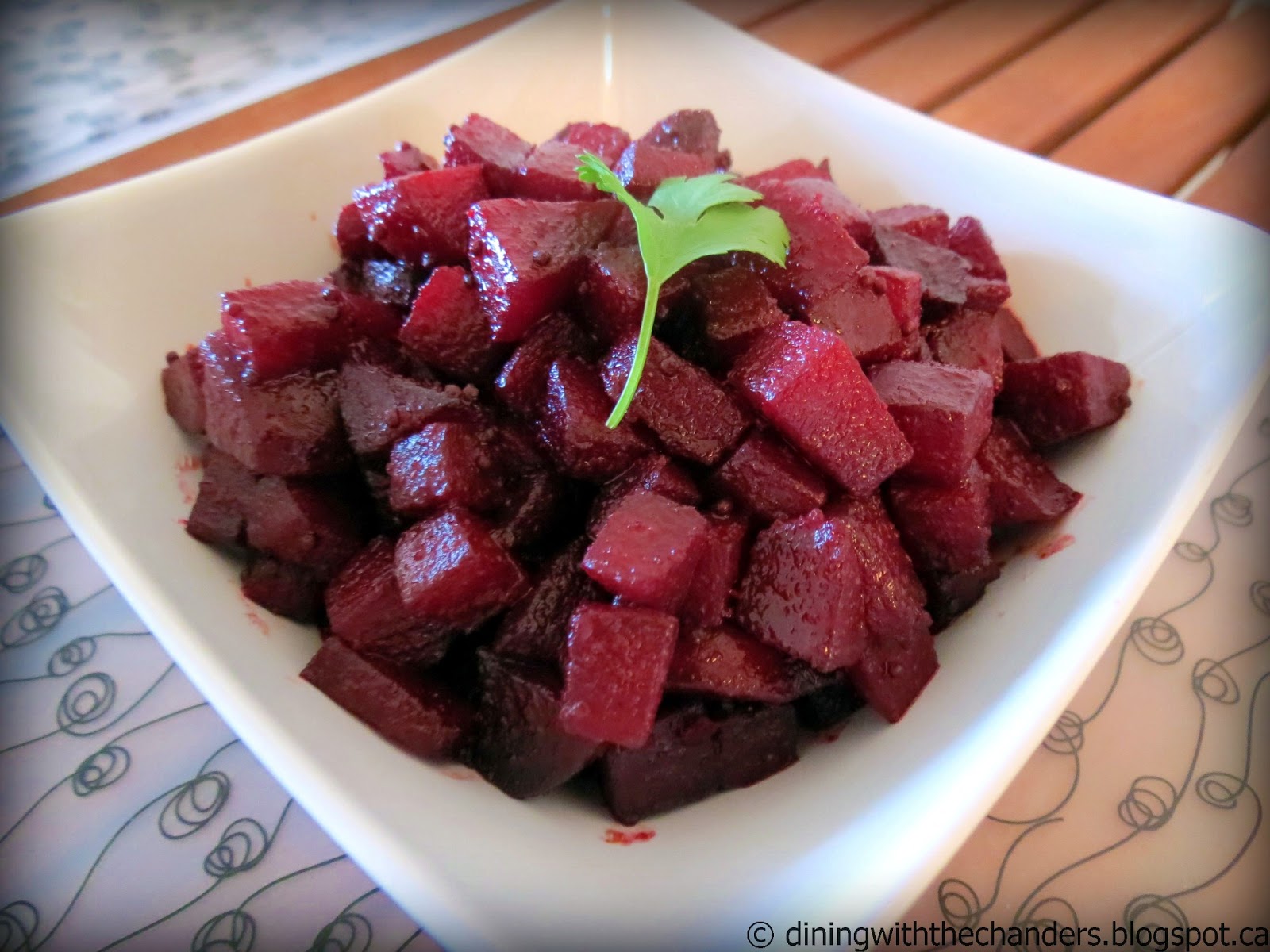 Dining with the Chanders Beets Sabzi