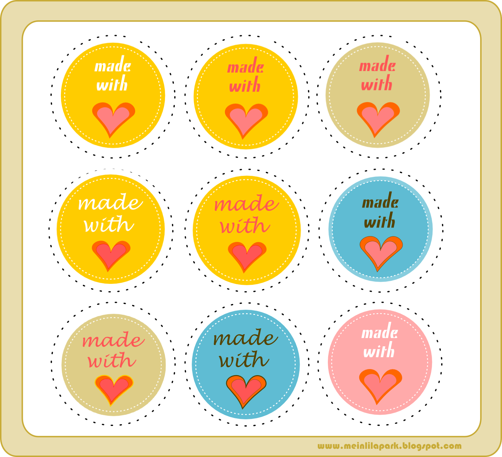 Handmade With Love Labels (FREE!) - Daisy Cottage Designs