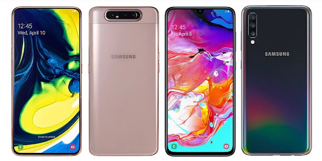 مقارنة سامسونج A70 مقابل سامسونج A80 Samsung-galaxy-a70-vs-galaxy-a80-compear